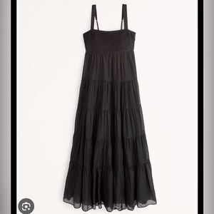 Abercrombie Tiered Ruched Babydoll Maxi Dress